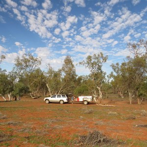 Wide view of campsite