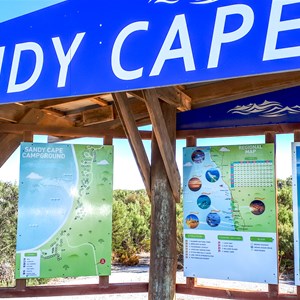 Information signboard along access road