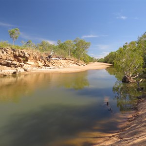 Waterhole with hiding crocs May 2013