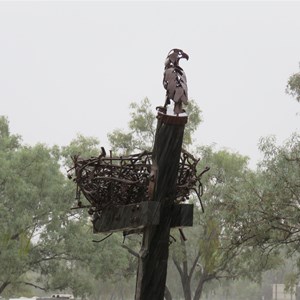 Sculpture beside the camp