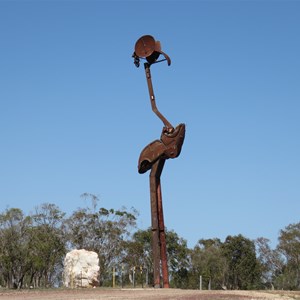 Emu sculpture across the road