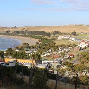 Park and beach from the chair lift car park.