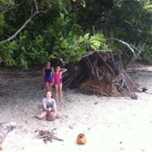 Playing on the beach at Cape Trib Camping